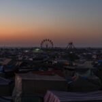 The amusement park has turned into a temporary home.